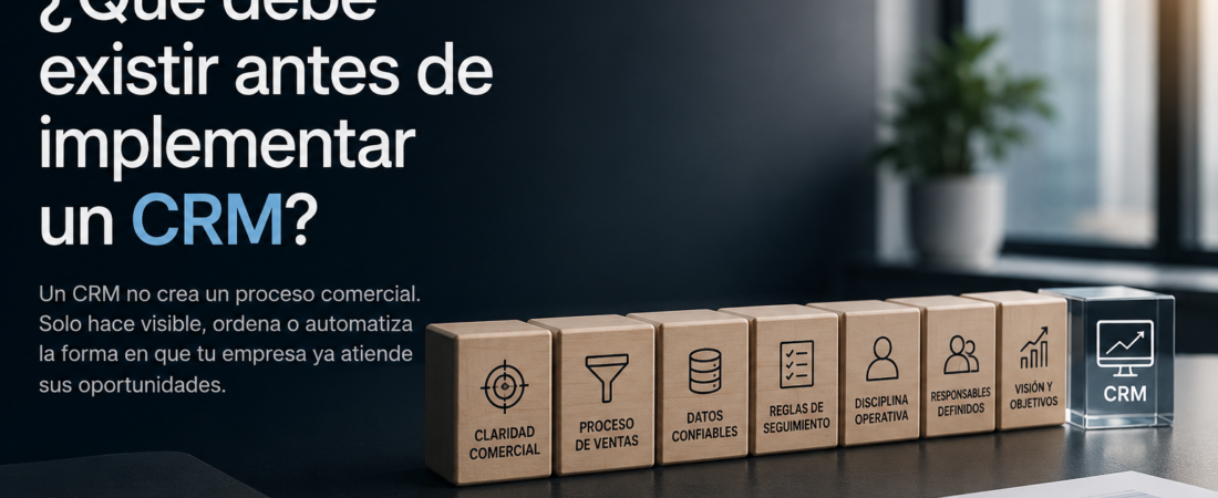 ¿Qué debe existir antes de implementar un CRM?